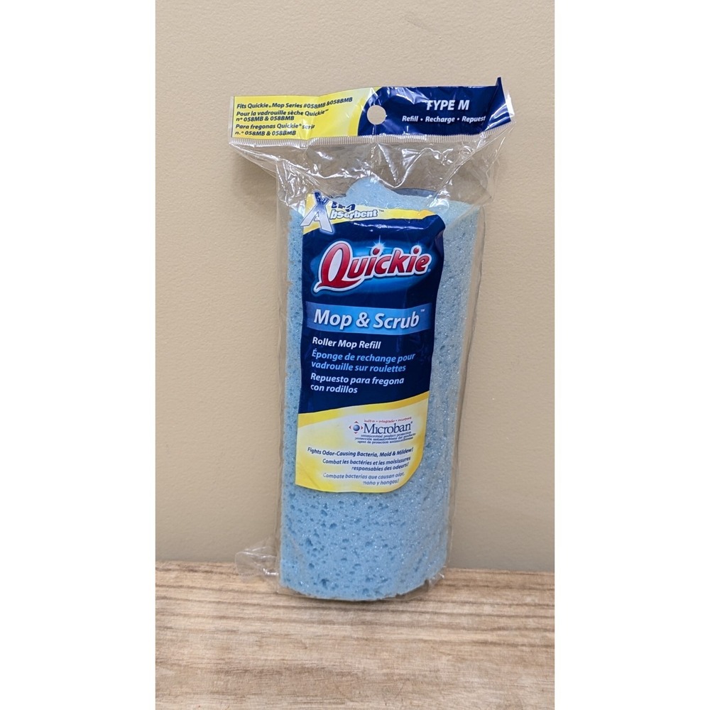 Quickie Mop & Scrub Roller Mop Refill (Type M) Xtra Absorbent Microban Material